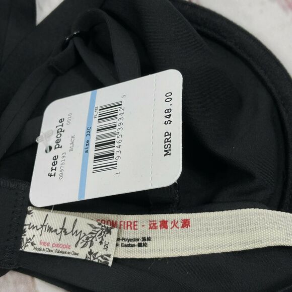 Free People Intimately Bra 32C Ari Underwire Plunge Stretch Convertible Straps - Picture 6 of 8